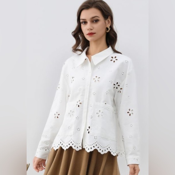 Chicwish Tops - NWT Chicwish Eyelet Shirt